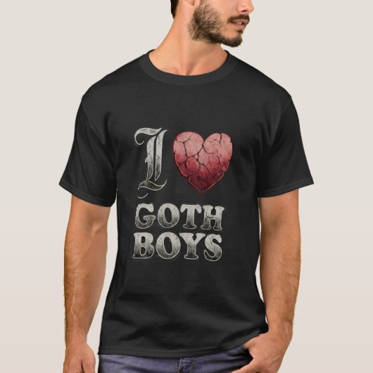 T-shirt J'adore les garçons gothiques (Devant)