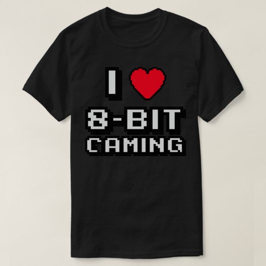 T-shirt J'adore les jeux 8 bits (Design devant)