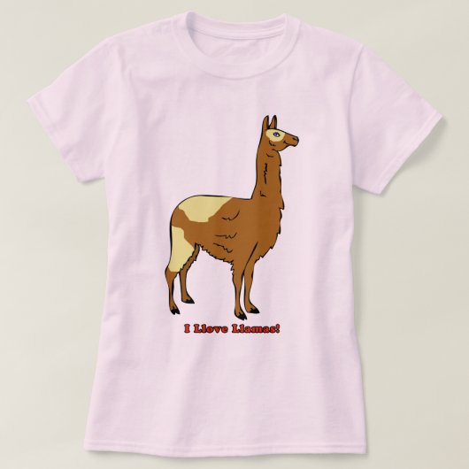 T-shirt J'adore les lamas ! (Design devant)