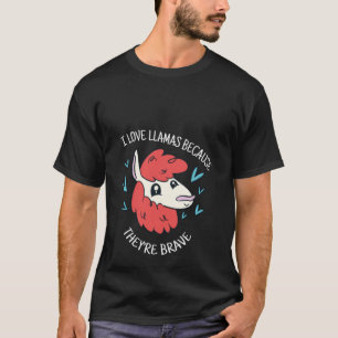 T-shirt J'adore les lamas parce qu'ils sont courageux Mign