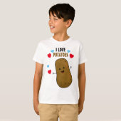 T-shirt J'adore les pommes de terre (Devant entier)