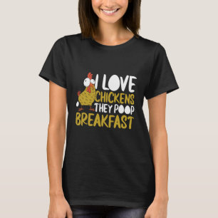 T-shirt J'adore les poules Elles fient le petit déjeuner G