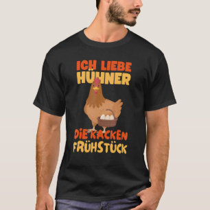T-shirt J'adore les poules qui fient les œufs de petit déj