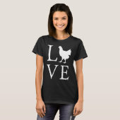 T-shirt J'adore les poulets  Poulet (Devant entier)
