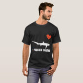 T-shirt J'adore les requins renards (Devant entier)