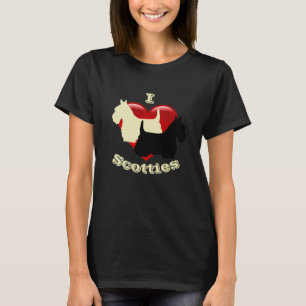T-shirt J'adore les terriers écossais, noirs et blé