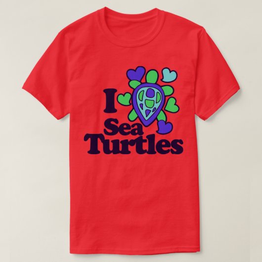 T-shirt J'adore les tortues de mer (Design devant)