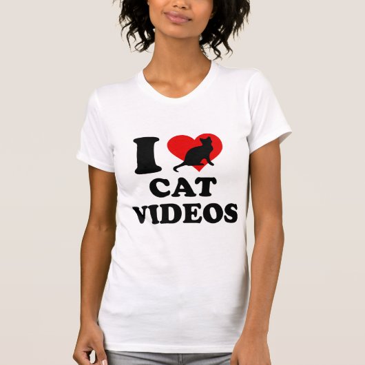 T-shirt J'adore les vidéos de chats (Devant)
