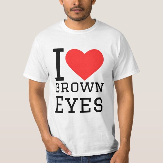 T-shirt J'adore les yeux marrons (Devant)