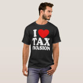 T-shirt J'adore l'évasion fiscale fraude fiscale évasion f (Devant entier)