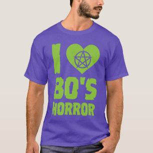 T-shirt J'adore l'horreur des années 80 Pentagramme du cœu