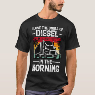 T-shirt J'adore l'odeur de Diesel Truck Driver Père Papa
