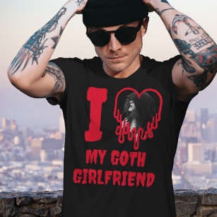 T-shirt J'adore ma copine Goth Driving Red Heart Photo