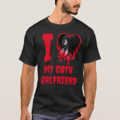 T-shirt J'adore ma copine Goth Driving Red Heart Photo (Devant)