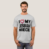 T-SHIRT J'ADORE MA NIECE LESBIENNE - (Devant entier)