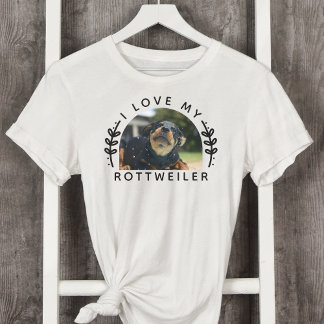 T-shirt J'adore ma photo de chien Rottweiler