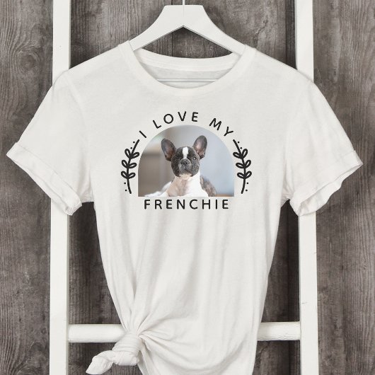 T-shirt J'adore ma photo Frenchie Dog