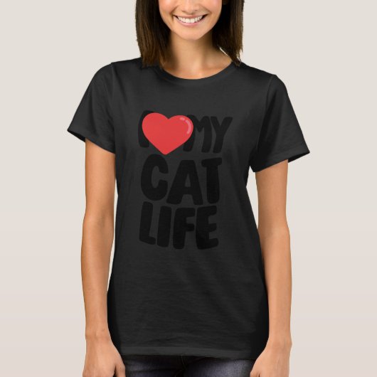 T-shirt J'adore ma vie de chat (Devant)