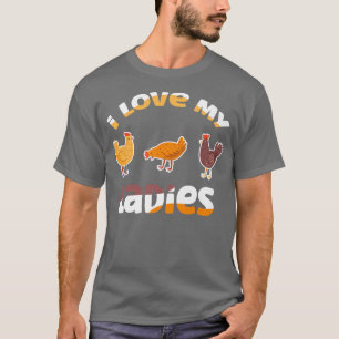 T-shirt J'adore mes dames Producteur de poulet