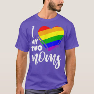 T-shirt J'adore mes deux mamans Lesbiennes Pride LGBT