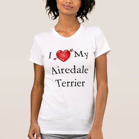 T-shirt J'adore mon Airedale Terrier 2 (Devant)