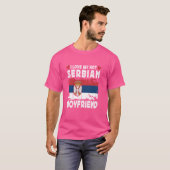 T-shirt J'adore mon ami serbe chaud Couple Serbie Drapeau (Devant entier)