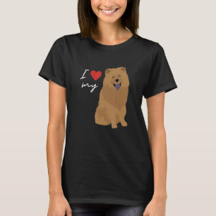T-shirt J'adore mon Amoureux des chiens Chow Chow Cinnamon
