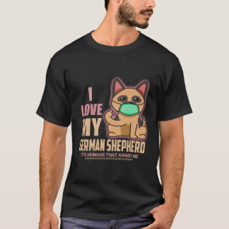 T-shirt J'adore mon berger allemand, ce sont les humains q