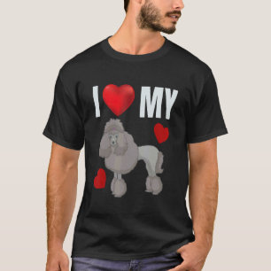 T-shirt J'adore mon caniche Chien Caniche Français Chiots