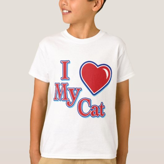 T-shirt J'adore mon chat (Devant)