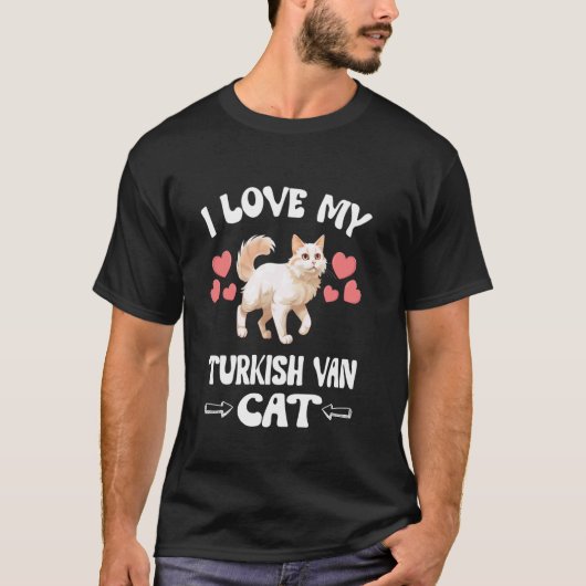 T-shirt J'adore mon chat Turkish Van (Devant)