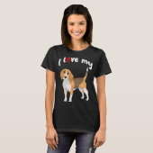 T-shirt J'adore mon chien Beagle (Devant entier)