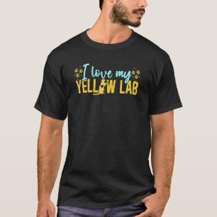 T-shirt J'adore mon chien Labrador Retriever jaune
