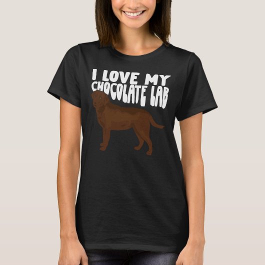 T-shirt J'adore mon chocolat Lab Labrador Chien (Devant)