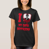 T-shirt J'adore mon copain Goth Driving Red Heart Photo (Devant)