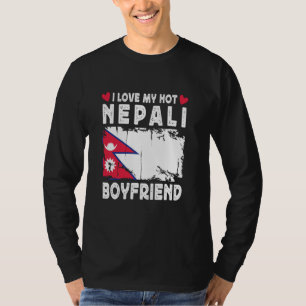 T-shirt J'adore mon copain népalais chaud Couple Népal dra