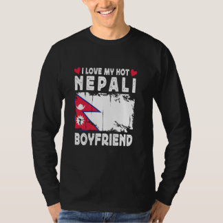 T-shirt J'adore mon copain népalais chaud Couple Népal dra