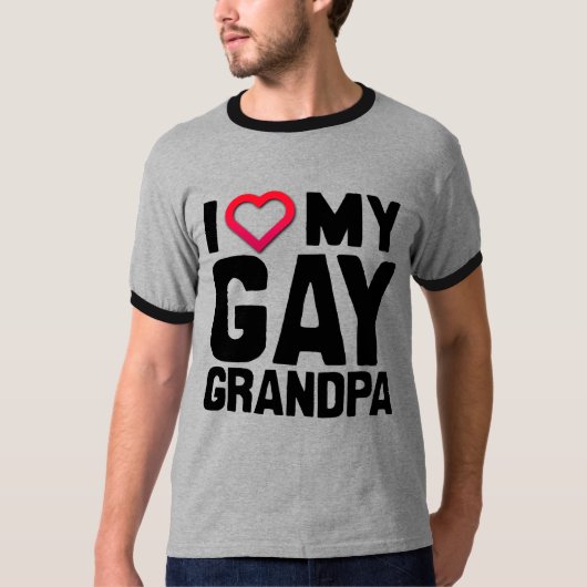 T-SHIRT J'ADORE MON GAY GRANDPA - (Devant)