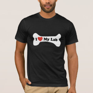 T-shirt J'adore mon laboratoire - os de chien
