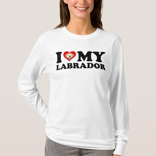 T-shirt J'adore mon Labrador Yellow Lab (Devant)