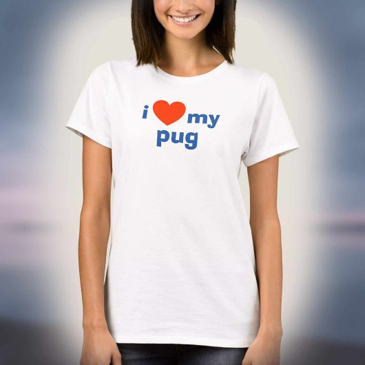 T-shirt J'adore mon Pug