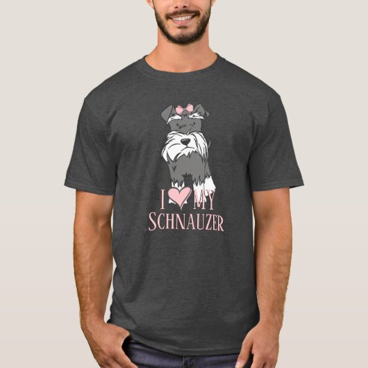 T-shirt J'adore mon Schnauzer (Devant)