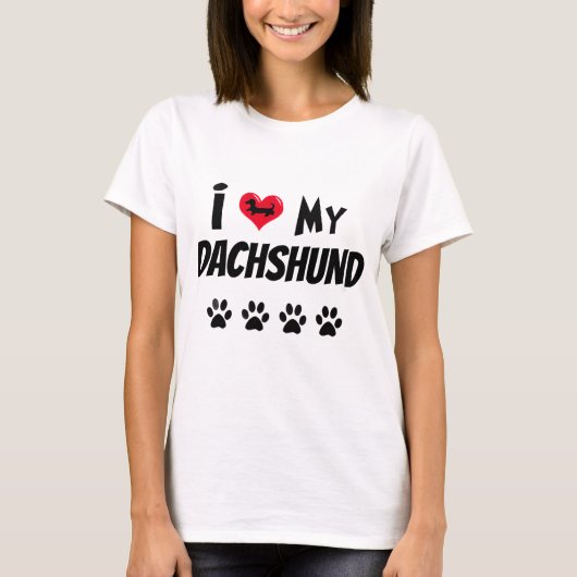 T-shirt J'adore mon teckel (Devant)