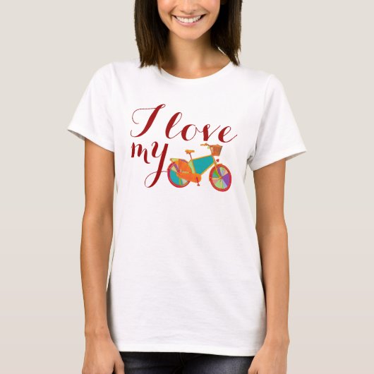 T-shirt 'j'adore mon VÉLO' (Devant)