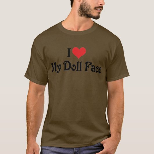 T-shirt J'adore mon visage de poupée (Devant)