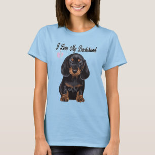 T-shirt J'adore My Dachshund, un chien en saucisse. T-shir