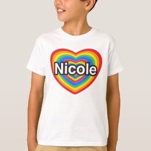 T-shirt J'adore Nicole. Je t'aime Nicole. Cœur
