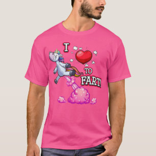 T-shirt J'adore Péter Un Amour De Licorne Je Péter J'aime