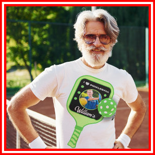 T-shirt J'adore Pickleball Raquette Verte Photo de Sport M