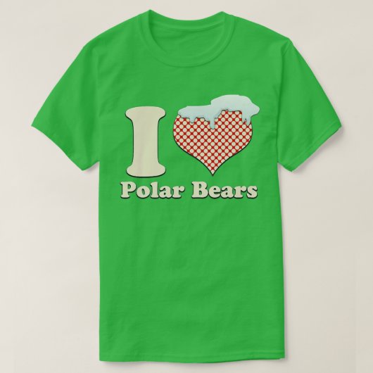 T-shirt J'adore Polar Bears Heart Premium (Design devant)
